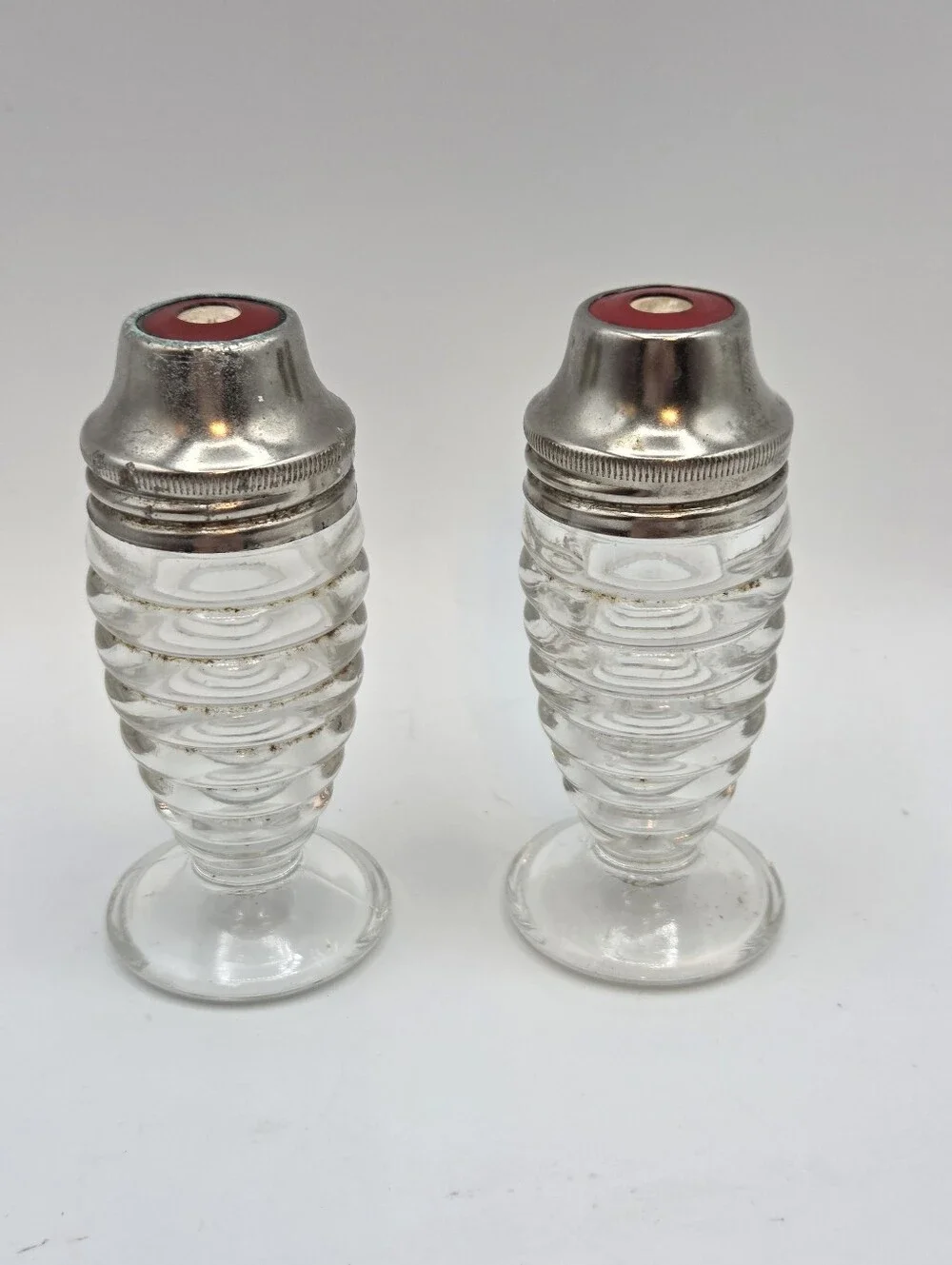 Vintage MCM Hazel Atlas Airko Beehive Salt and Pepper Shaker Set